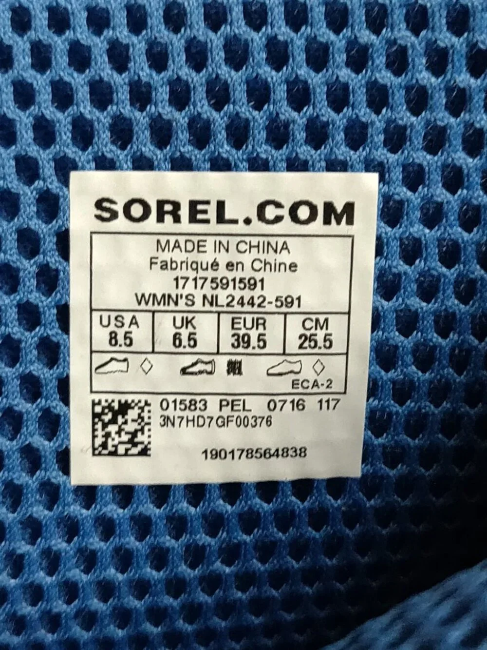 Sorel Joan Lace Up Rain Wedge Boots Blue Women's SIZE US 8.5